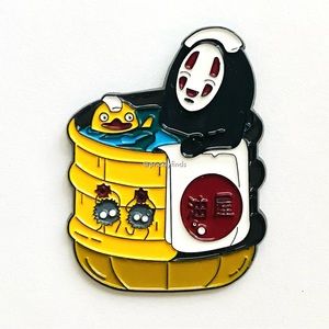 8/$40 Spirited Away No Face And Duck Spirit In Bath Enamel Pin